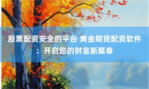 股票配资安全的平台 黄金期货配资软件：开启您的财富新篇章